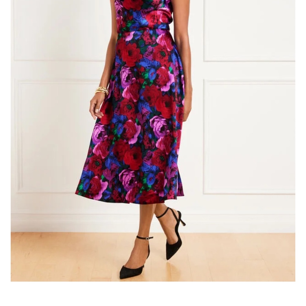 Talbots Red and Purple V-Neck Sundress